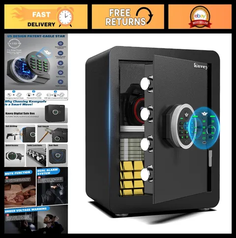 Digital Safe Box 2.0 Cu Ft - Quick Access Home Security Safe, Dual Alarm, Heavy