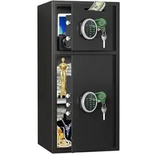 6.5 Cu ft Fingerprint Large Money Safe, Home Safe Box with Dual Alarm and shelf