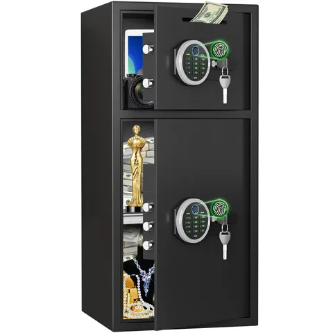 6.5 Cu ft Fingerprint Large Money Safe, Home Safe Box with Dual Alarm and shelf