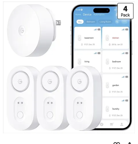 Govee Life Water Leak Detector 1s Smart Gateway 1s H5059 & H5044 - 1 + 3 Pack