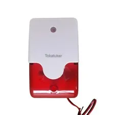 Tokatuker DC9 to 12V Wired Strobe Siren Red Light Sound Flash Buzzer Siren Ho...