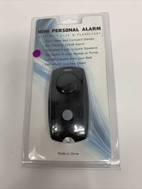 Mini Keychain Safety Security Personal Panic  Attack Alarm  With light Black