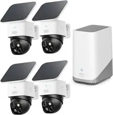eufy SoloCam S340 Solar Wireless Outdoor Camera 4-Cam Kit 360° Pan & Tilt Wi-Fi