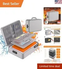 Soft 5200°F Fireproof Document Organizer with Lock - 36 Compartments for Safety