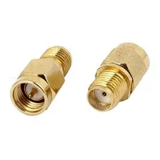 Gold Tone Metal SMA Male to SMA Female  Coax Straight Connector Adapter 2pcs