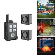 HTZSAFE Perimeter Trip Alarm Portable Camping Motion Sensor 1 Receiver+2 Sensors