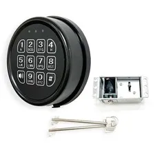 Electronic Keypad Lock Replacement for Gun Safe - Black Keypad & Solenoid Overri