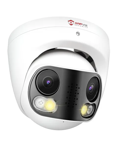 4K 8MP Dual Lens PoE IP Camera, 180° Panoramic Security PoE Camera