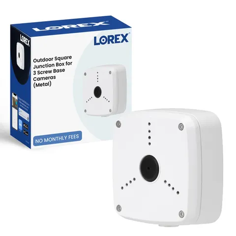 Square Outdoor Junction Box for 3-Screw Base Cameras | Tri-Axel Mounting Junc...