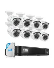 H.265+ Home Security Camera System with AI Human Vehicle Detection, 5MP 3K Li...