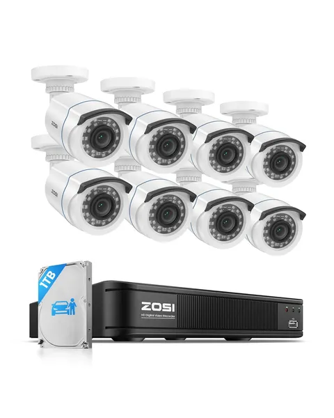 H.265+ Home Security Camera System with AI Human Vehicle Detection, 5MP 3K Li...