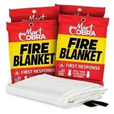 Emergency Fire Blanket for Home and Kitchen - 4 Pack - Fire Blankets Emergenc...