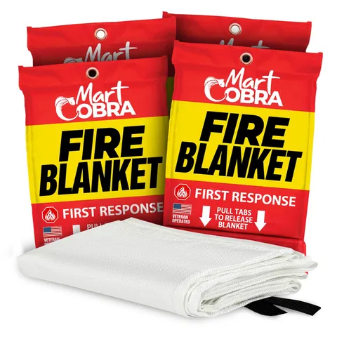 Emergency Fire Blanket for Home and Kitchen - 4 Pack - Fire Blankets Emergenc...