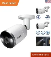 4K Ultra HD Indoor/Outdoor Active Deterrence Add-On Metal  Security Camera wi...