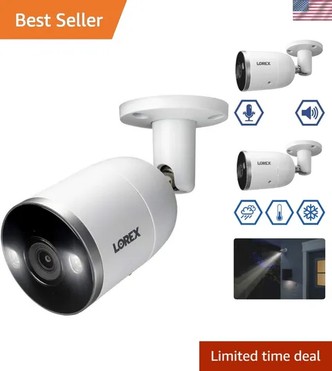 4K Ultra HD Indoor/Outdoor Active Deterrence Add-On Metal  Security Camera wi...