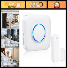 Wireless Door Chime Sensor Alarm - 600FT Range, 58 Melodies, 5 Volume Levels, LE