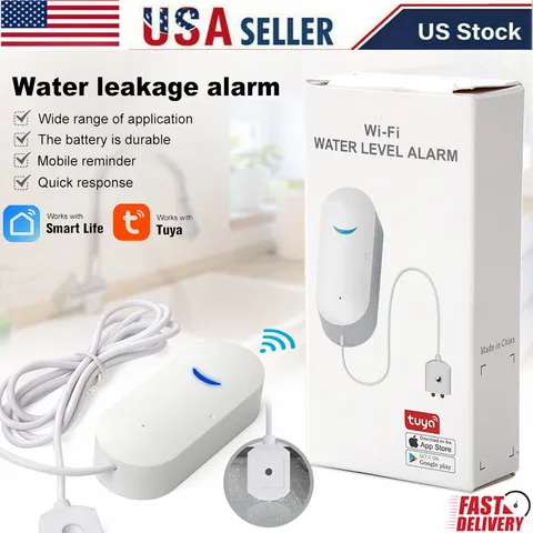 WiFi Water Leak Detector Alarm Tuya Smart Life App Alert for Home Basement Sink