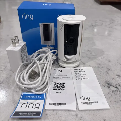 Ring Indoor Cam 5F72E9 White Plug-In 1080 HD Video Security Camera