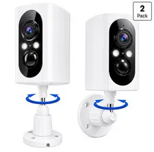 2-Pack 2K Wireless Wi-Fi IP Cameras Indoor/Outdoor Night Vision PIR 128GB