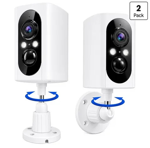 2-Pack 2K Wireless Wi-Fi IP Cameras Indoor/Outdoor Night Vision PIR 128GB