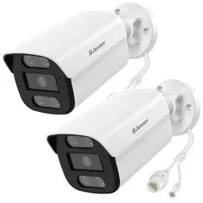JENNOV 8MP 4K POE Security IP Camera Outdoor IR Color Night Vision 2-Way Audio