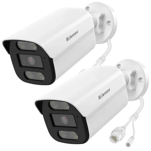 JENNOV 8MP 4K POE Security IP Camera Outdoor IR Color Night Vision 2-Way Audio