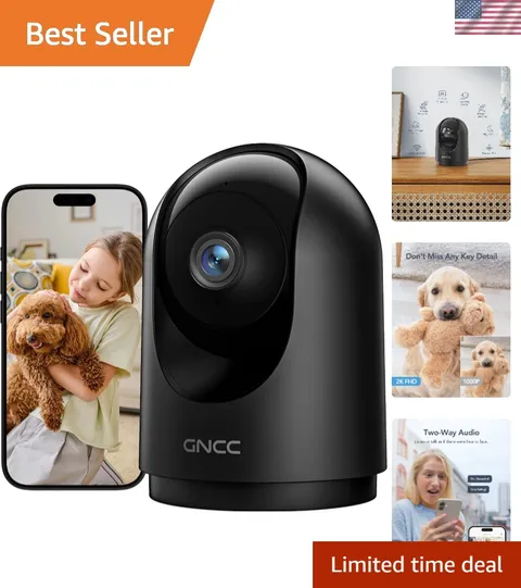 360° Viewing 2K Security Camera with Cloud Storage & 2-Way Audio - Indoor Use