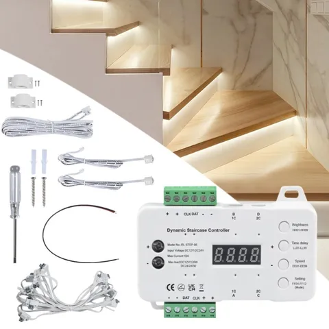 NEW LED Strip Light Stair Lighting Controller Motion Sensor System Full Set