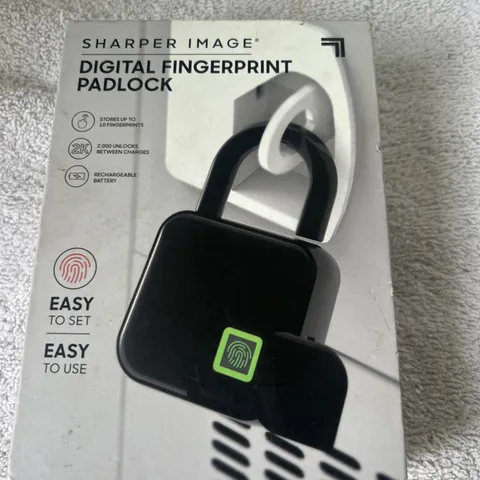 Sharper Image Digital Fingerprint Padlock . New In Box