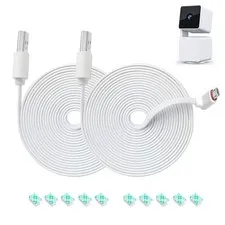 Weatherproof Micro USB Power Extension Cable For Wyze Cam Pan V3 White 2PK