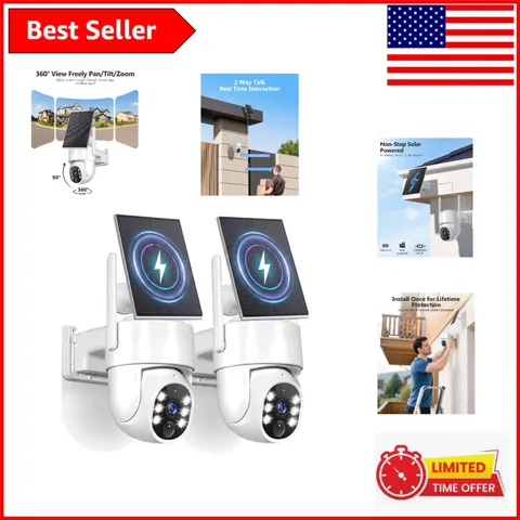 High-Definition 2K Wireless Security Cameras with Color Night Vision, 2-Pack