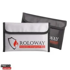 Small Fireproof Bag 5 x 8 inches, Non-itchy Fireproof Money Bag for Cash, Val...
