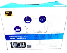 YEEWISE Wireless Security Camera Dual Lens 12in HD Monitor White