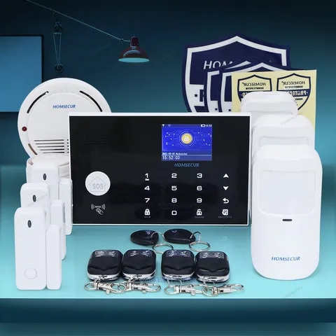 HOMSECUR Wireless&Wired 4G/GSM WIFI Burglar Alarm System 3 Motion Sensors