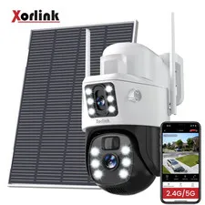Xorlink 4K/8MP Solar Security Camera, 360° View Wireless Outdoor Camera, Waterpr