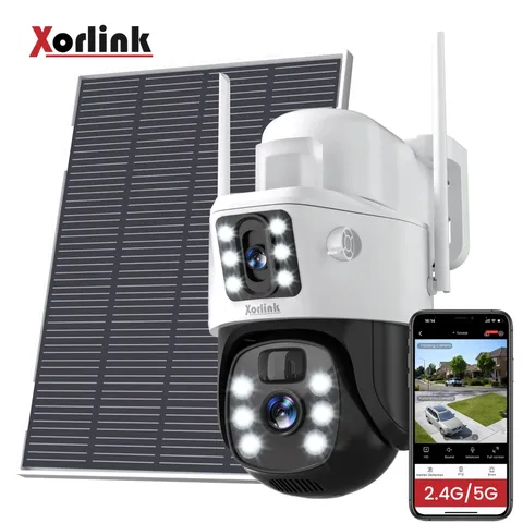 Xorlink 4K/8MP Solar Security Camera, 360° View Wireless Outdoor Camera, Waterpr