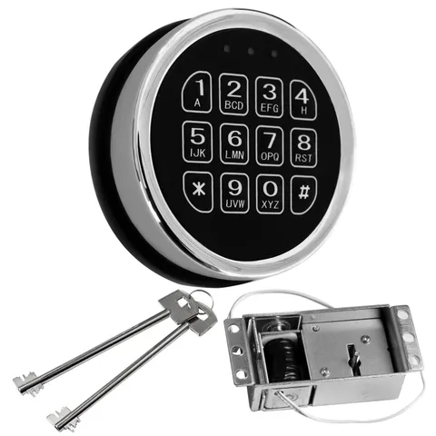 Gun Safe Lock Replacement,Chrome Keypad Electronic Safe Lock with Solenoid Lo...