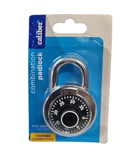 Caliber 2” Steel Combo Padlock With 3 Number Combination