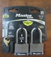 MASTER LOCK 1SSTLF MAX WEATHER RESISTANCE OUTDOOR PADLOCK WITH KEYS 2-PACK