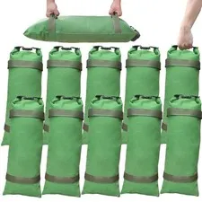 Flood Barrier Sand Bags 10Pcs Thickened Long Canvas Flood Protection Sandbags...