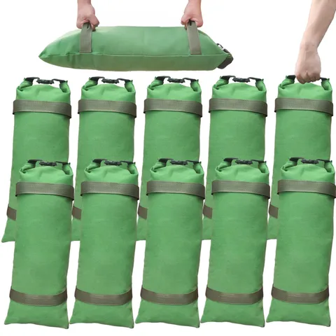 Flood Barrier Sand Bags 10Pcs Thickened Long Canvas Flood Protection Sandbags...