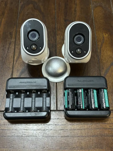 2 Arlo NETGEAR VMC3030 Add-on HD Security Cameras with Mounts & (4) Batteries