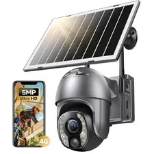 Solar Powered 4G LTE Camera, Color Night Vision, Auto Focus