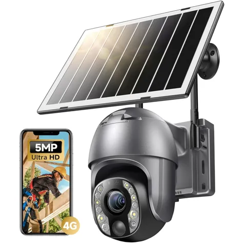 Solar Powered 4G LTE Camera, Color Night Vision, Auto Focus