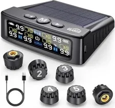 Tire Pressure Monitoring System, Real-time Solar Wireless TPMS with 6 Tire