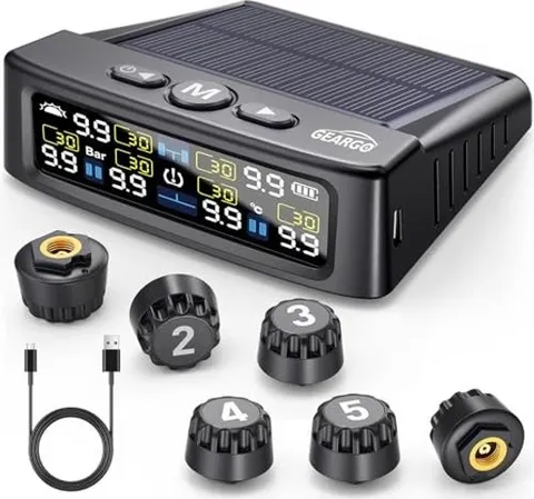 Tire Pressure Monitoring System, Real-time Solar Wireless TPMS with 6 Tire