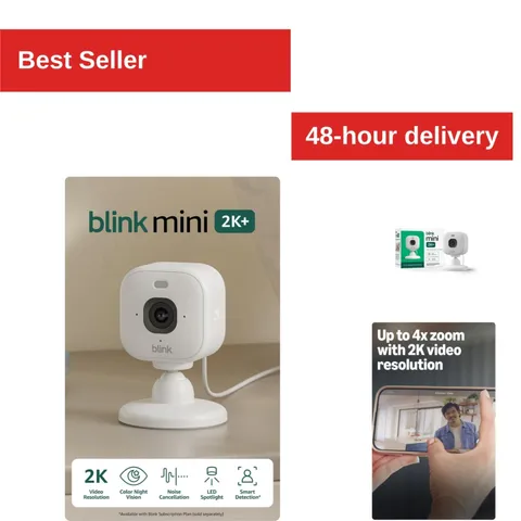 Blink Mini 2K+ Indoor Security Camera - Night Vision, Motion Detection