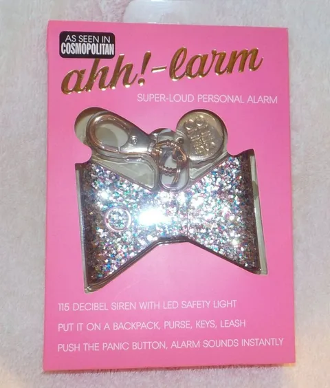 Ahh!-larm Personal Safety Alarm Loud Siren Panic Button LED Light Alarm Sparkles