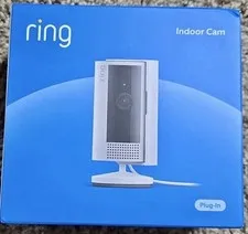 New Ring Indoor Cam 2nd Gen Plug-In 1080p HD WiFi Security Camera White