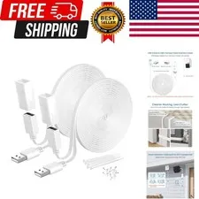 30FT Ring Camera Extension Cord 2Pack,USB Extension Cable White Compatible wi...